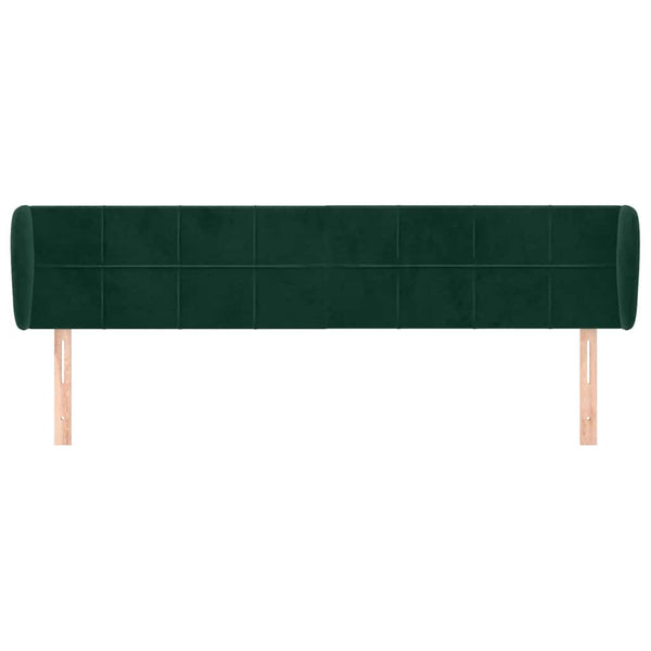 vidaXL Wingback Headboard Dark Green 203x23x78/88 cm Velvet