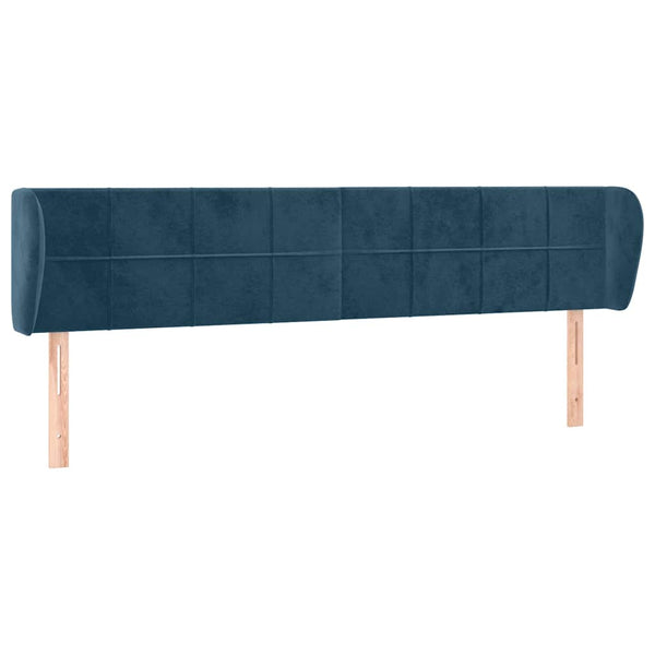 vidaXL Wingback Headboard Dark Blue 203x23x78/88 cm Velvet