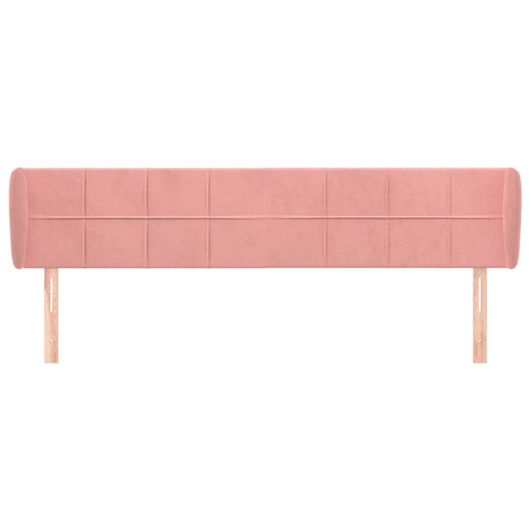 vidaXL Headboard with Ears Pink 203x23x78/88 cm Velvet