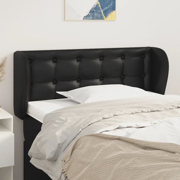vidaXL Wingback Headboard Black 93x23x78/88 cm Faux Leather