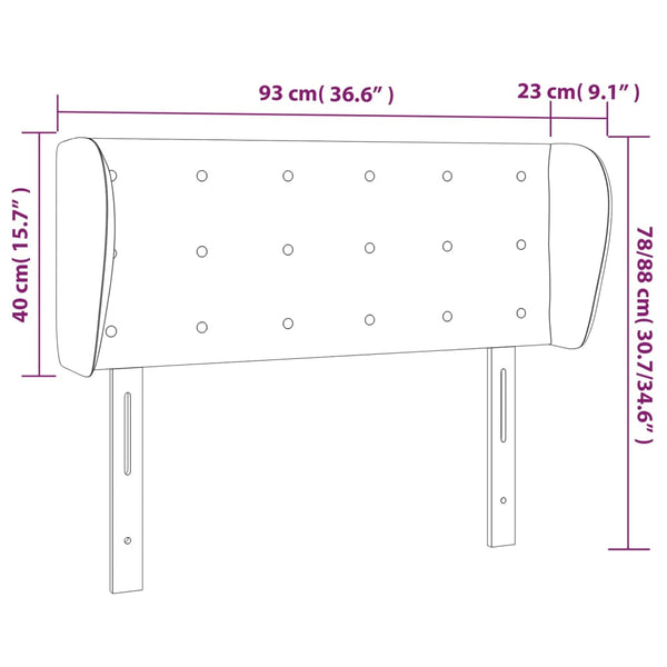 vidaXL Wingback Headboard White 93x23x78/88 cm Faux Leather