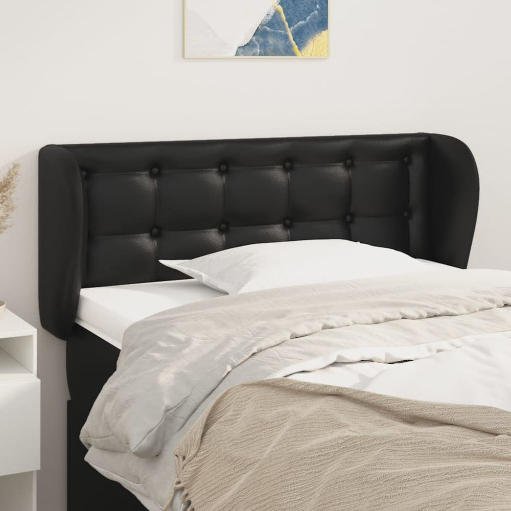 vidaXL Wingback Headboard Black 103x23x78/88 cm Faux Leather