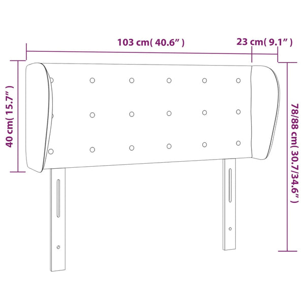 vidaXL Headboard with Wings White 103x23x78/88 cm Faux Leather