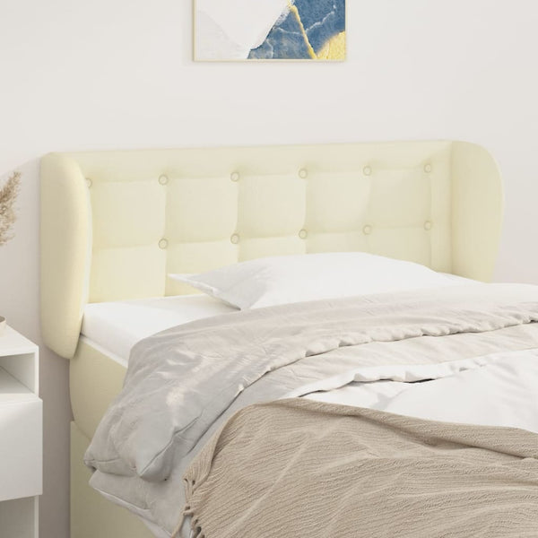 vidaXL Wingback Headboard Cream 103x23x78/88 cm Faux Leather
