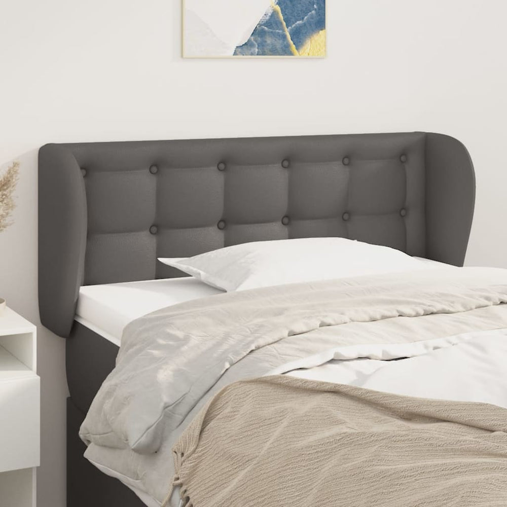 vidaXL Wingback Headboard Grey 103x23x78/88 cm Faux Leather