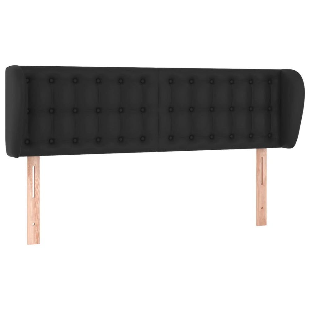 vidaXL Wingback Headboard Black 147x23x78/88 cm Faux Leather
