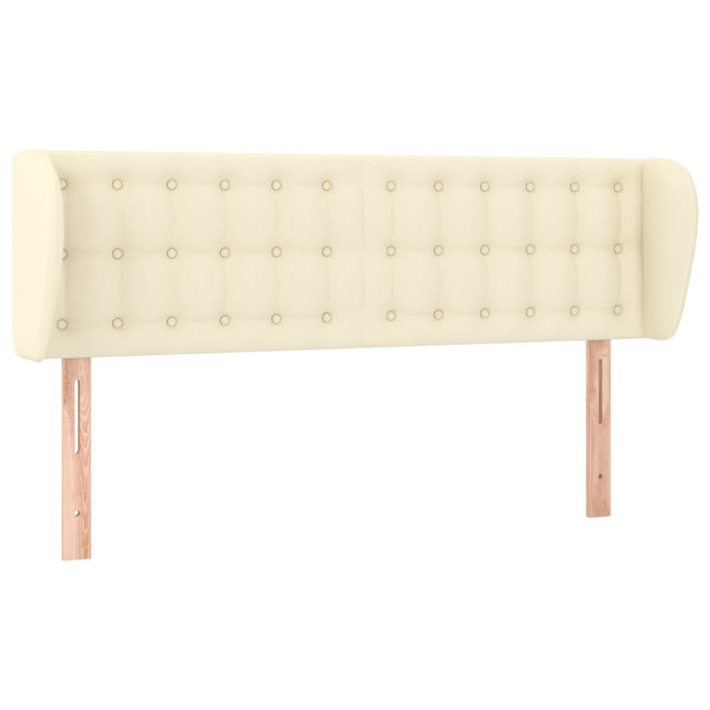 vidaXL Wingback Headboard Cream 147x23x78/88 cm Faux Leather
