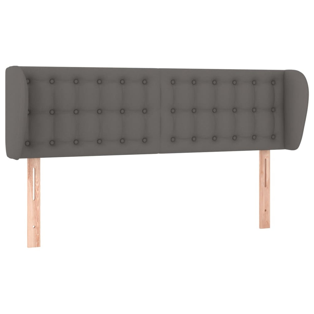 vidaXL Wingback Headboard Grey 147x23x78/88 cm Faux Leather