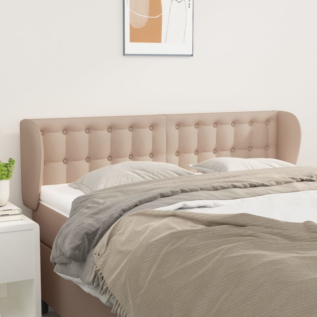 vidaXL Headboard with Wings Cappuccino Brown 147x23x78/88 cm Faux Leather
