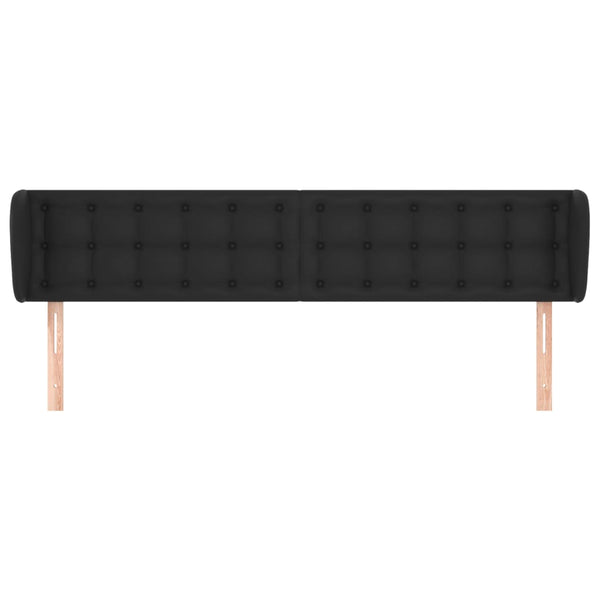 vidaXL Headboard with Wings Black 163x23x78/88 cm Faux Leather