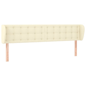 vidaXL Wingback Headboard Cream 163x23x78/88 cm Faux Leather