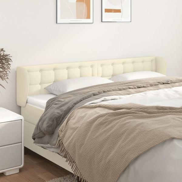 vidaXL Wingback Headboard Cream 163x23x78/88 cm Faux Leather
