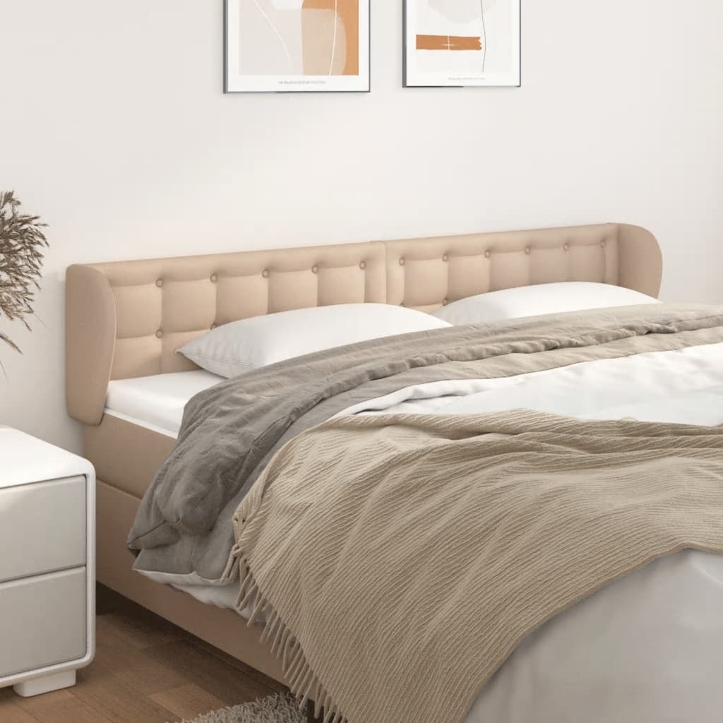 vidaXL Wingback Headboard Cappuccino Brown 163x23x78/88 cm Faux Leather