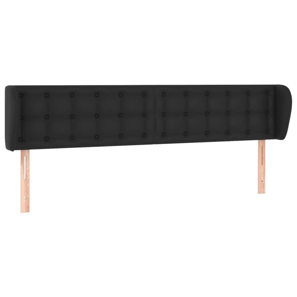 vidaXL Wingback Headboard Black 183x23x78/88 cm Faux Leather