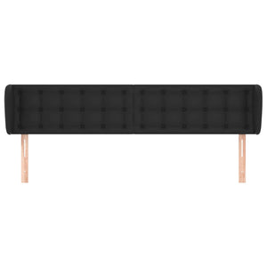 vidaXL Wingback Headboard Black 183x23x78/88 cm Faux Leather