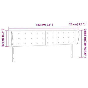 vidaXL Wingback Headboard Black 183x23x78/88 cm Faux Leather
