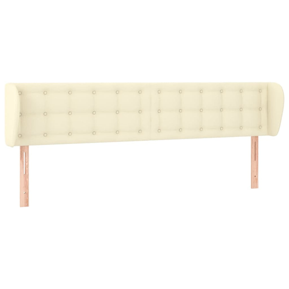 vidaXL Wingback Headboard Cream 183x23x78/88 cm Faux Leather