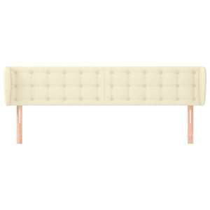vidaXL Wingback Headboard Cream 183x23x78/88 cm Faux Leather