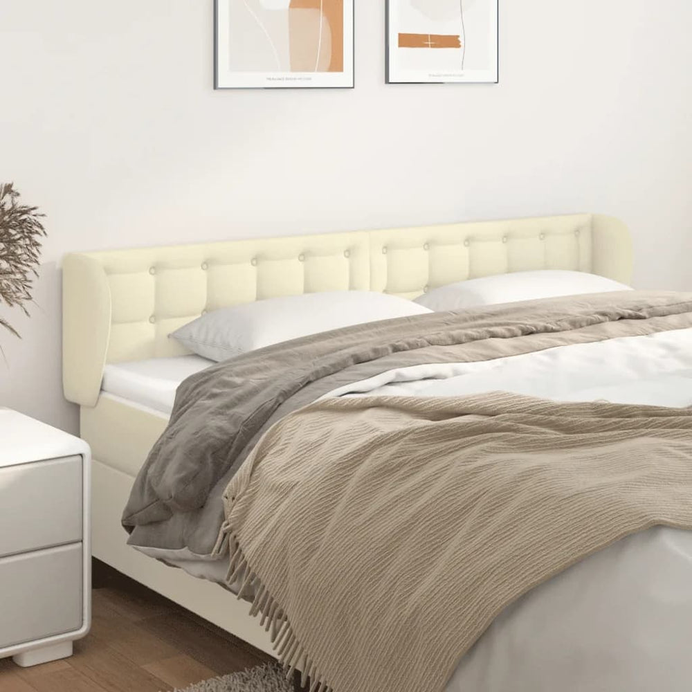 vidaXL Wingback Headboard Cream 183x23x78/88 cm Faux Leather