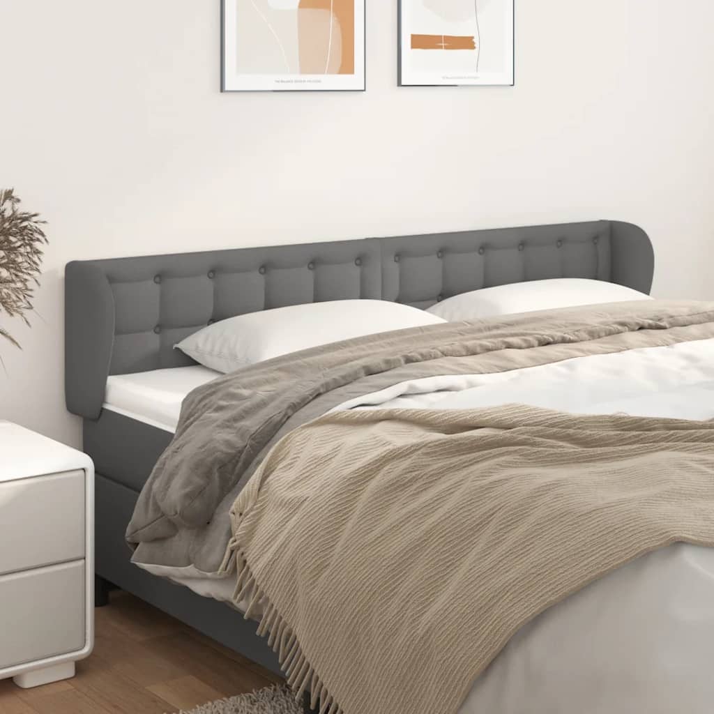 vidaXL Wingback Headboard Grey 183x23x78/88 cm Faux Leather
