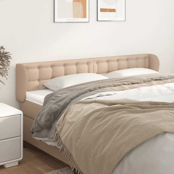vidaXL Headboard with Wings Cappuccino Brown 183x23x78/88 cm Faux Leather