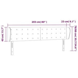 vidaXL Wingback Headboard Cream 203x23x78/88 cm Faux Leather
