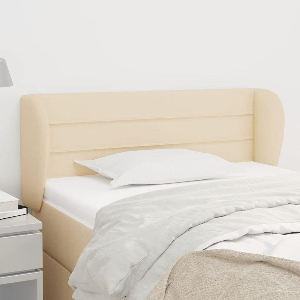 vidaXL Wingback Headboard Cream 93x23x78/88 cm Fabric