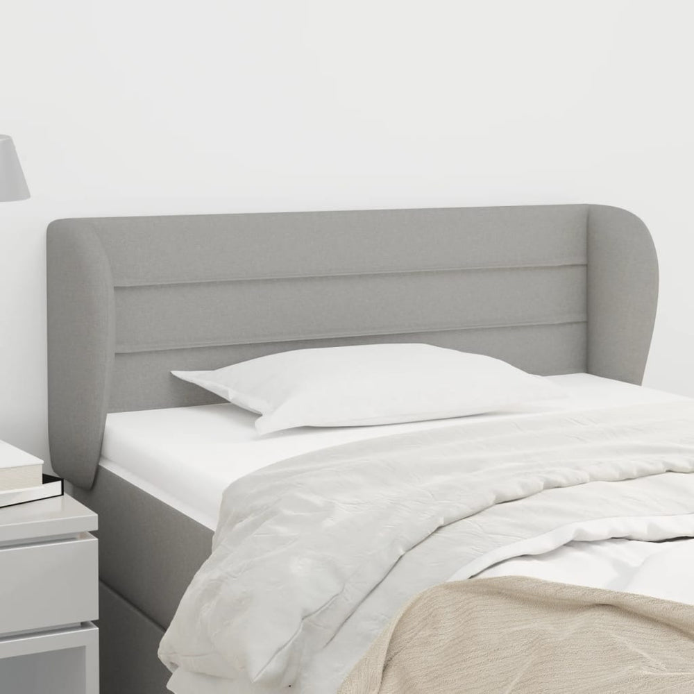 vidaXL Wingback Headboard Light Gray 103x23x78/88 cm Fabric