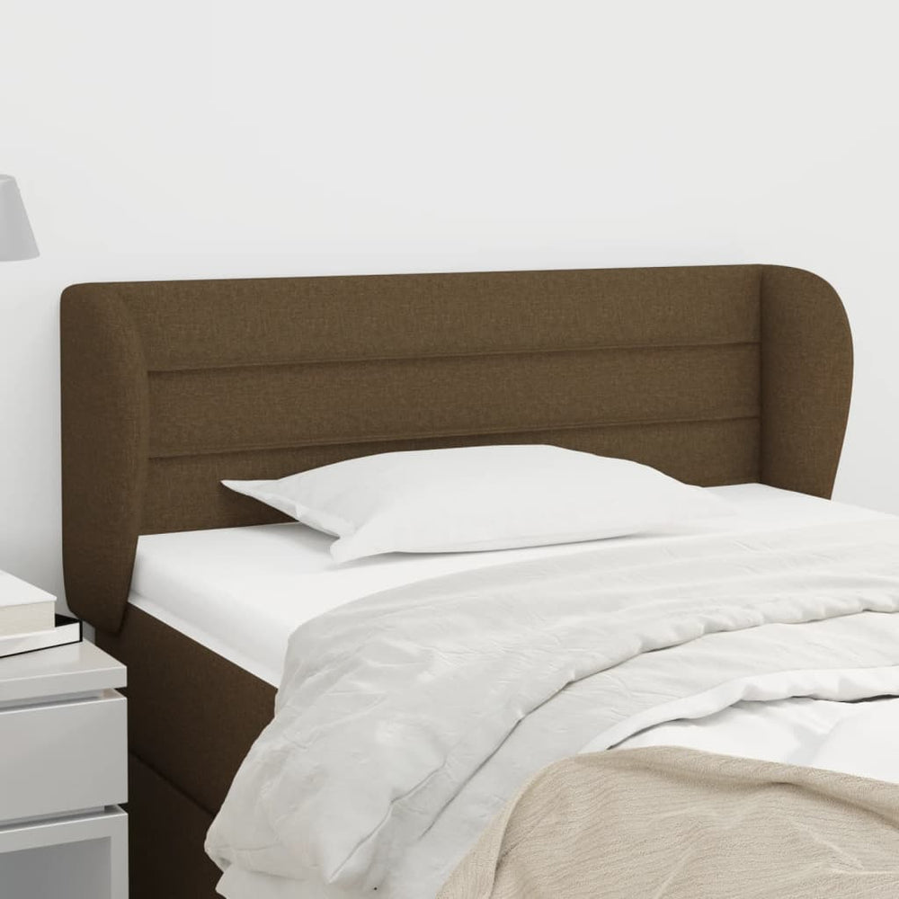 vidaXL Wingback Headboard Dark Brown 103x23x78/88 cm Fabric