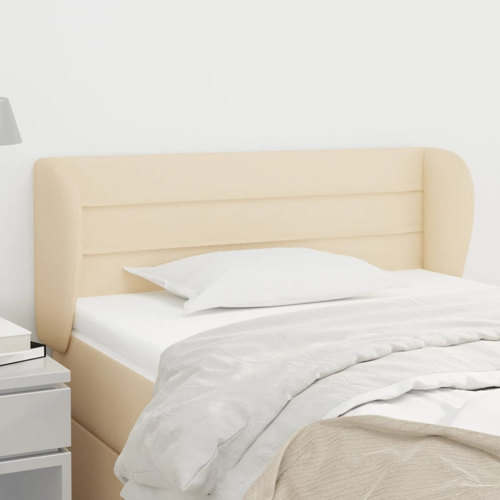vidaXL Wingback Headboard Cream 103x23x78/88 cm Fabric