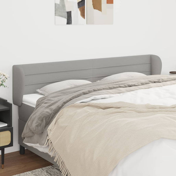 vidaXL Wingback Headboard Light Gray 163x23x78/88 cm Fabric