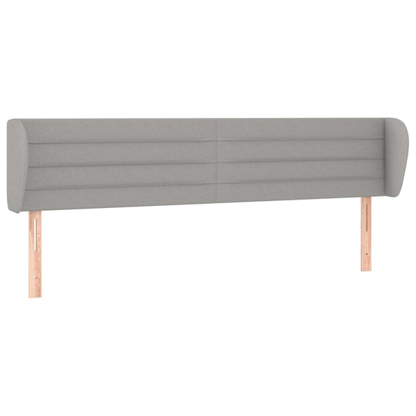 vidaXL Headboard with Wings Light Grey 183x23x78/88 cm Fabric