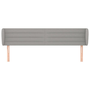 vidaXL Headboard with Wings Light Grey 183x23x78/88 cm Fabric