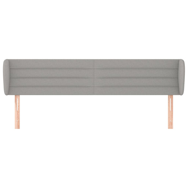 vidaXL Headboard with Wings Light Grey 183x23x78/88 cm Fabric