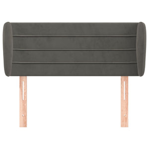 Kopfteil mit Ohren Dunkelgrau 103x23x78/88 cm Samt