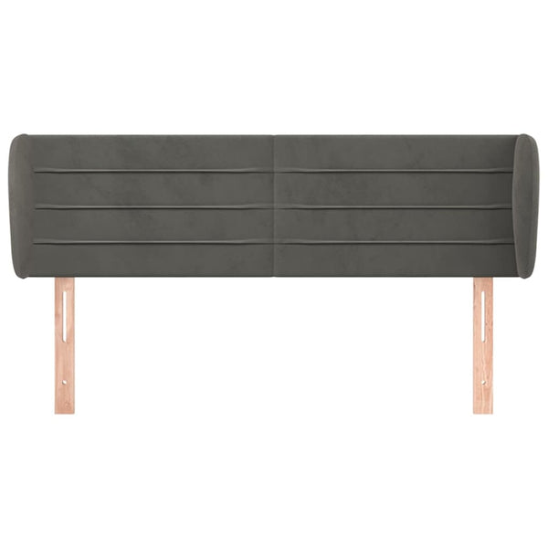 Kopfteil mit Ohren Dunkelgrau 147x23x78/88 cm Samt