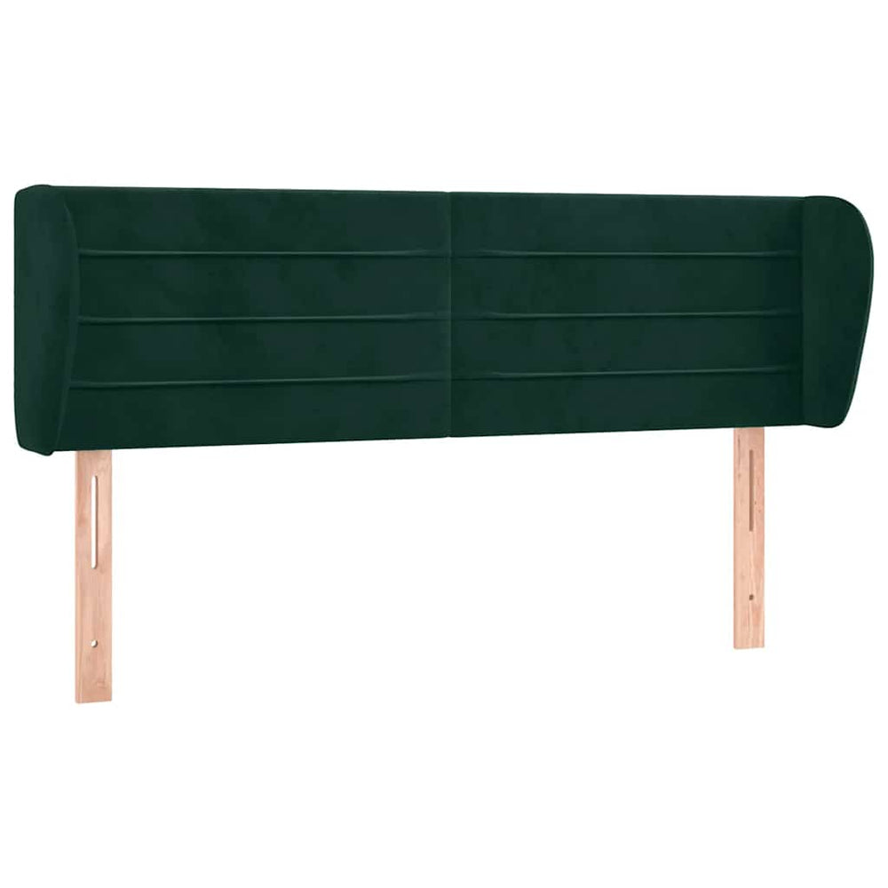 Kopfteil mit Ohren Dunkelgrün 147x23x78/88 cm Samt