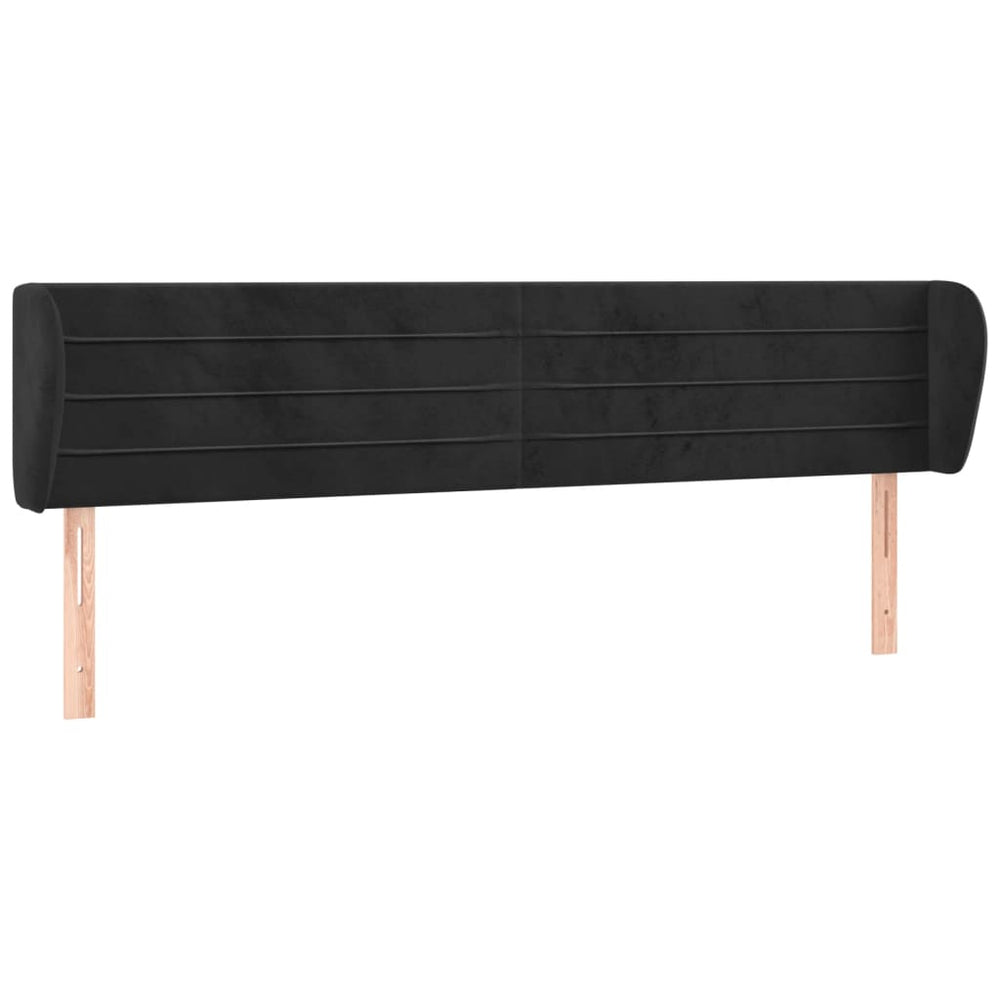 vidaXL Wingback Headboard Black 163x23x78/88 cm Velvet