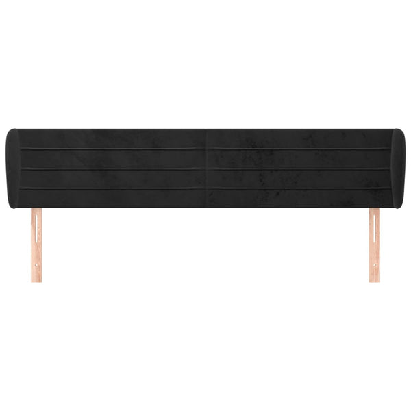 vidaXL Wingback Headboard Black 163x23x78/88 cm Velvet
