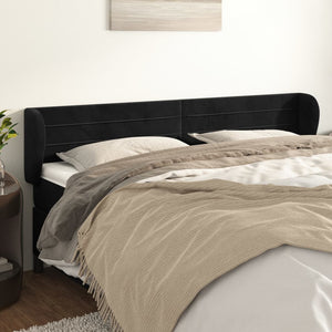vidaXL Wingback Headboard Black 163x23x78/88 cm Velvet