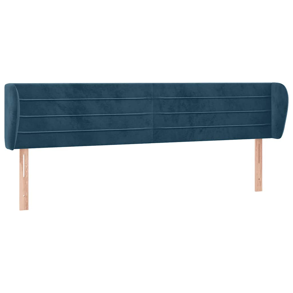 vidaXL Wingback Headboard Dark Blue 163x23x78/88 cm Velvet