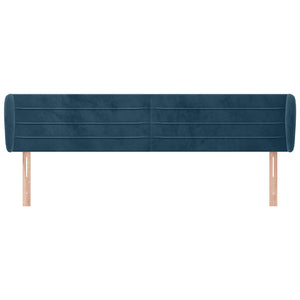 vidaXL Wingback Headboard Dark Blue 163x23x78/88 cm Velvet