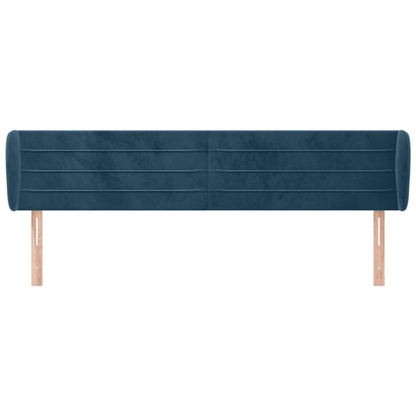 vidaXL Wingback Headboard Dark Blue 163x23x78/88 cm Velvet