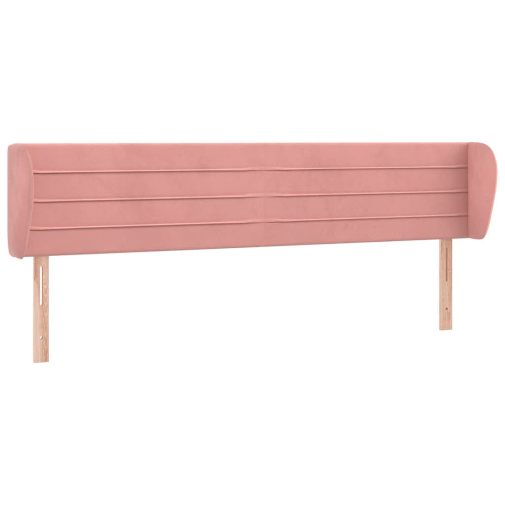 vidaXL Wingback Headboard Pink 163x23x78/88 cm Velvet