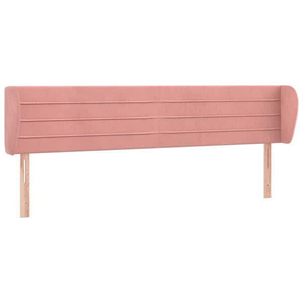 vidaXL Wingback Headboard Pink 163x23x78/88 cm Velvet