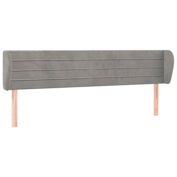 vidaXL Wingback Headboard Light Gray 183x23x78/88 cm Velvet