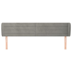 vidaXL Wingback Headboard Light Gray 183x23x78/88 cm Velvet