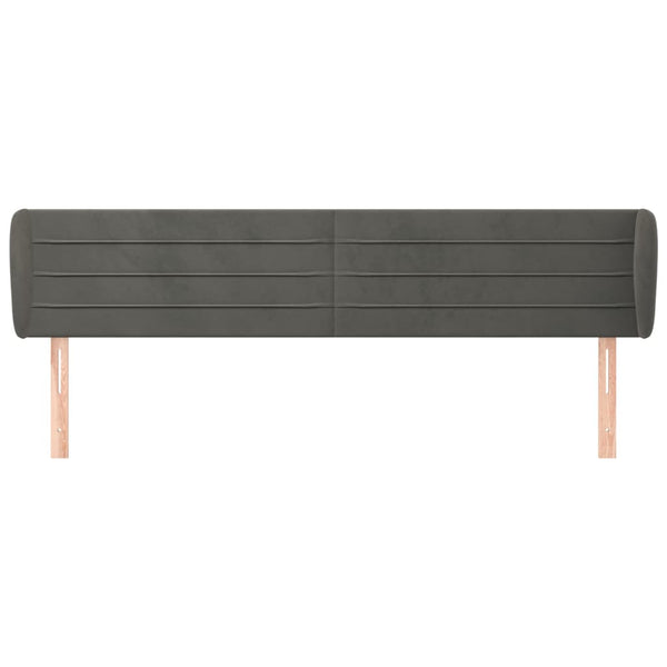 vidaXL Wingback Headboard Dark Grey 183x23x78/88 cm Velvet