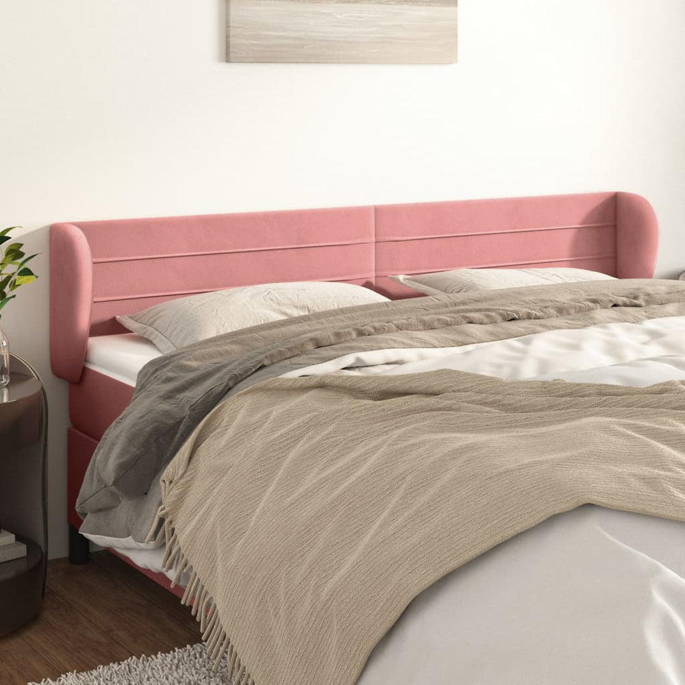 vidaXL Wingback Headboard Pink 183x23x78/88 cm Velvet