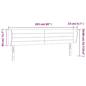 vidaXL Headboard with Ears Pink 203x23x78/88 cm Velvet